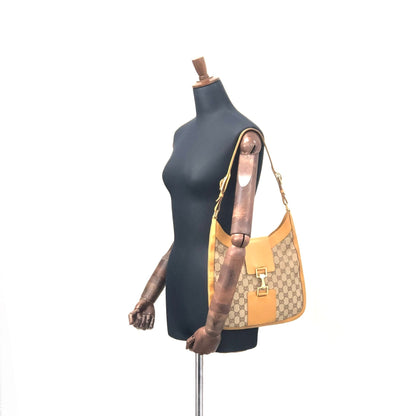 GUCCI GG canvas Horsebit Shoulder bag Hobo bag Camel Vintage Old efrmfy