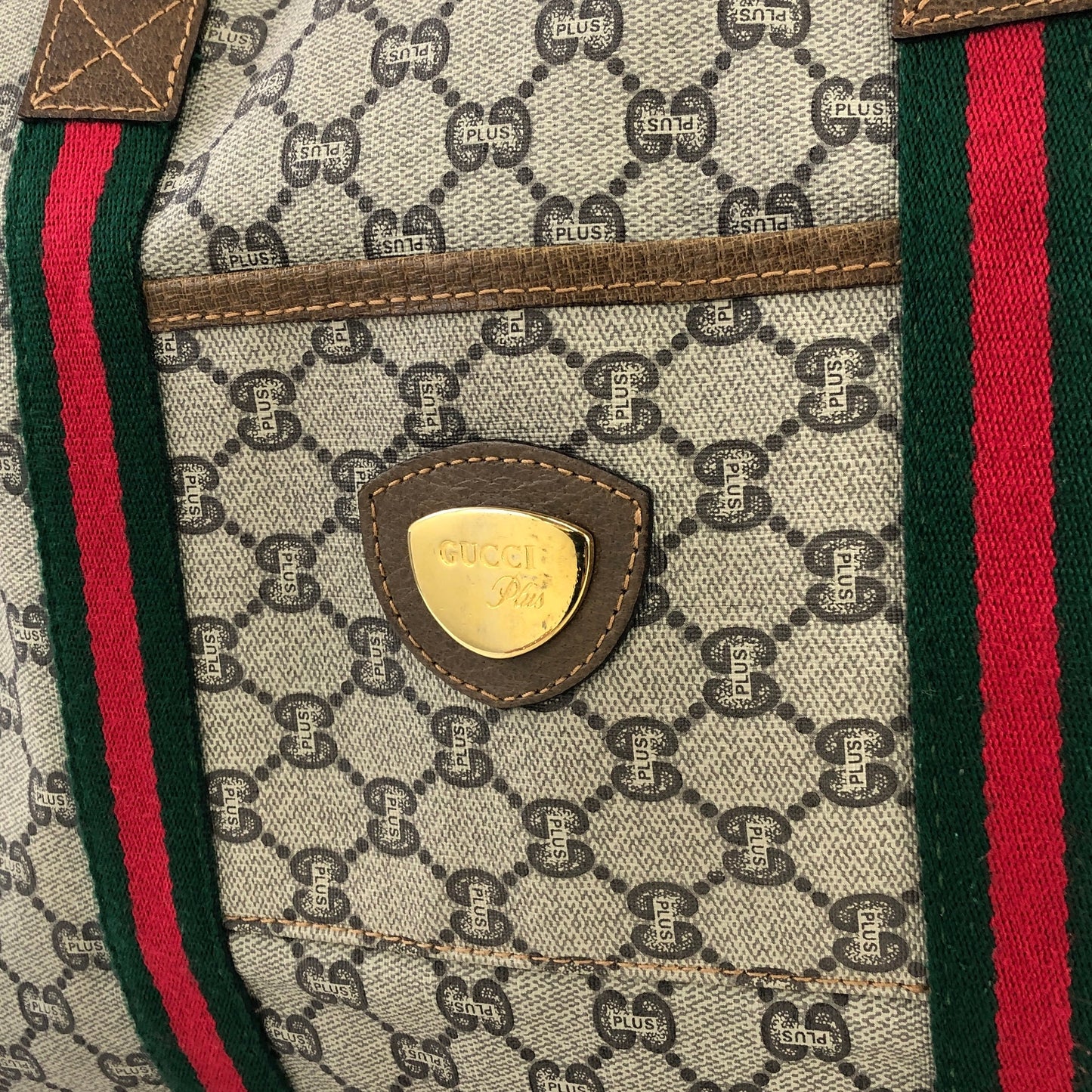 GUCCI GG plus Sherryline Big Tote bag Travel bag Beige Vintage Old Gucci 6ksz2a