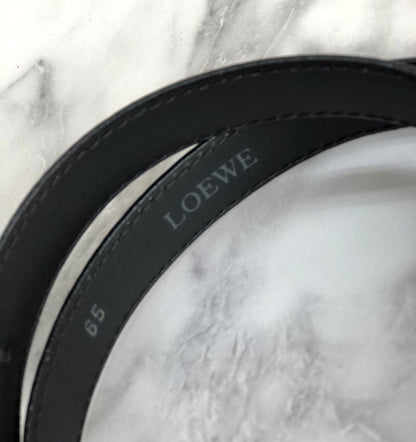LOEWE Anagram Lizard embossed Belt Black Vintage Old wuern6