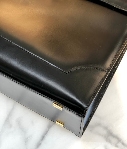 CELINE Mantel Chain Gancini Handbag Crossbody Shoulder bag Black Vintage Old Celine 7vuth5