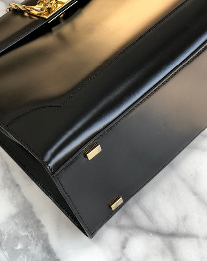 CELINE Mantel Chain Gancini Handbag Crossbody Shoulder bag Black Vintage Old Celine 7vuth5