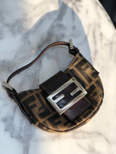 Load image into Gallery viewer, FENDI Zucca Croissant Micro Jacquard Handbag Brown Vintage Old h6grtp

