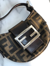 Load image into Gallery viewer, FENDI Zucca Croissant Micro Jacquard Handbag Brown Vintage Old h6grtp
