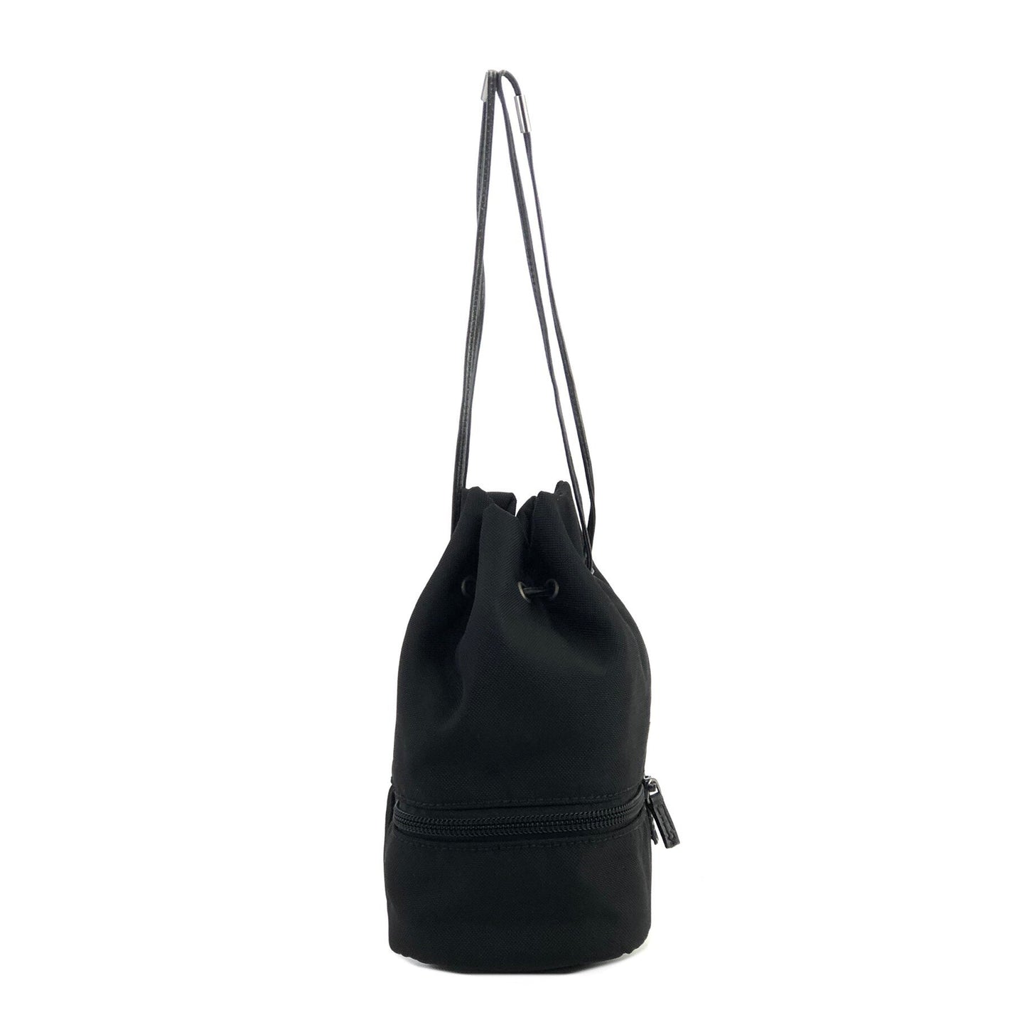 GUCCI Logo Nylon Drawstring Mini Handbag Black Vintage Old Gucci gjn585