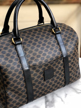 Load image into Gallery viewer, CELINE Macadam Blason Embossed Boston bag Handbag Black Vintage Old Celine 2g6ijr
