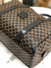 Load image into Gallery viewer, CELINE Macadam Blason Embossed Boston bag Handbag Black Vintage Old Celine 2g6ijr
