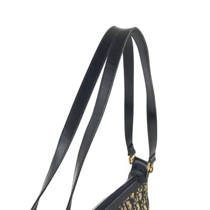 Christian Dior Trotter CD Motif Jacquard Leather Shoulder bag Navy Vintage Old jywsxu