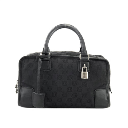 LOEWE Amazona 28 Anagram Pattern Jacquard Bostonbag Handbag Black Vintage dvu3yt