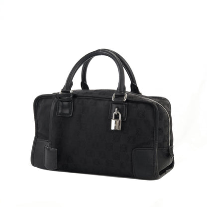 LOEWE Amazona 28 Anagram Pattern Jacquard Bostonbag Handbag Black Vintage dvu3yt