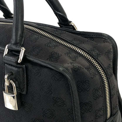 LOEWE Amazona 28 Anagram Pattern Jacquard Bostonbag Handbag Black Vintage dvu3yt