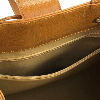 Christian Dior CD logo Drawstring 2Way Handbag Slingbag Camel Vintage Old 5wrcc6