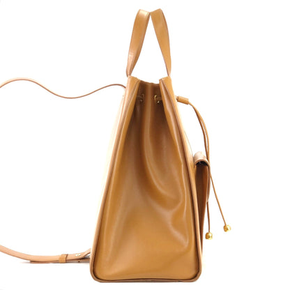 Christian Dior CD logo Drawstring 2Way Handbag Slingbag Camel Vintage Old 5wrcc6