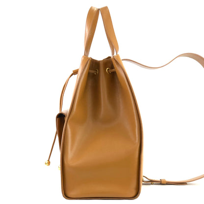 Christian Dior CD logo Drawstring 2Way Handbag Slingbag Camel Vintage Old 5wrcc6