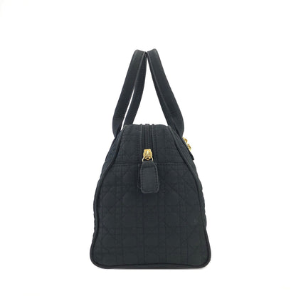 Christian Dior Cannage Charm Nylon Handbag Black Vintage Old e6y2a6