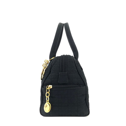Christian Dior Cannage Charm Nylon Handbag Black Vintage Old e6y2a6