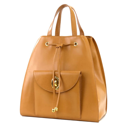 Christian Dior CD logo Drawstring 2Way Handbag Slingbag Camel Vintage Old 5wrcc6