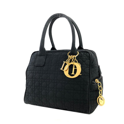 Christian Dior Cannage Charm Nylon Handbag Black Vintage Old e6y2a6