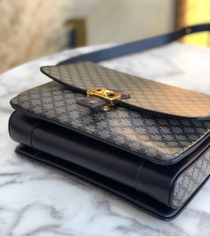 CELINE Macadam Triomphe Blason 單肩包 海軍藍 復古老款 celine nabwvx