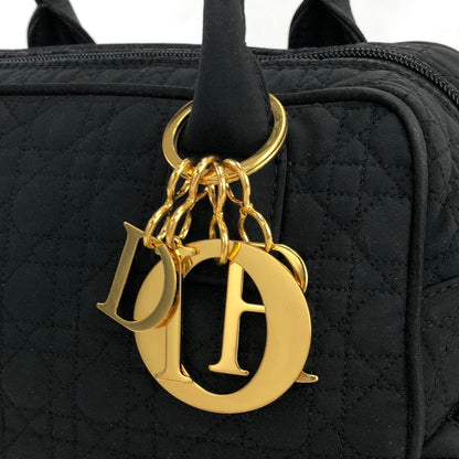 Christian Dior Cannage Charm Nylon Handbag Black Vintage Old e6y2a6