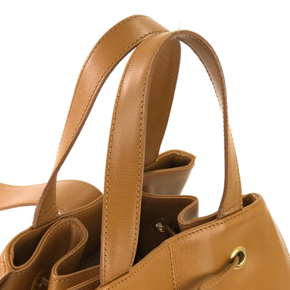 Christian Dior CD logo Drawstring 2Way Handbag Slingbag Camel Vintage Old 5wrcc6