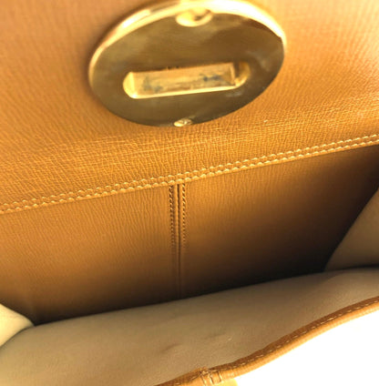 Christian Dior CD logo Drawstring 2Way Handbag Slingbag Camel Vintage Old 5wrcc6