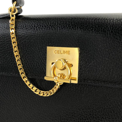 CELINE Mantel Chain Gancini 手提包 黑色 復古 舊款 Celine vtz7d4