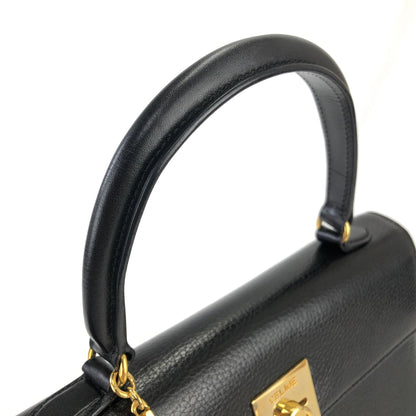 CELINE Mantel Chain Gancini 手提包 黑色 復古 舊款 Celine vtz7d4