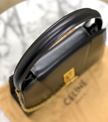 CELINE Mantel 鏈條 Gancini 手提包 黑色 復古舊款 Celine 52xyu2