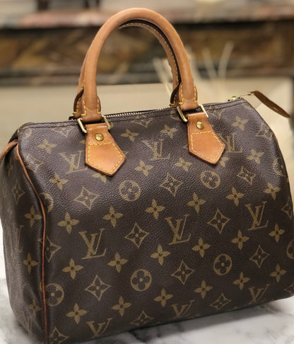 LOUIS VUITTON Monogram Speedy 25 M41528 Mini Bostonbag Handbag Brown Vintage Old u67ry3