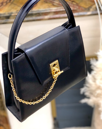 CELINE Mantel 鏈條 Gancini 手提包 黑色 復古舊款 Celine 52xyu2