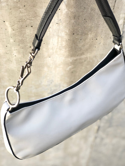 PRADA Logo Hobobag Handbag White Vintage Old 68xah5