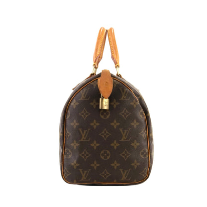 LOUIS VUITTON Monogram Cadena Mini Boston Speedy 30 M41526 Handbag Brown Vintage Old ykv3i7