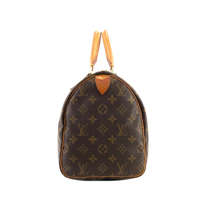 LOUIS VUITTON Monogram Cadena Mini Boston Speedy 30 M41526 Handbag Brown Vintage Old ykv3i7