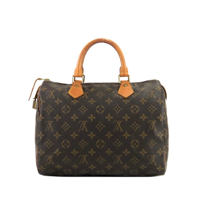 LOUIS VUITTON Monogram Cadena Mini Boston Speedy 30 M41526 Handbag Brown Vintage Old ykv3i7