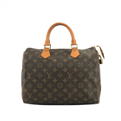 LOUIS VUITTON Monogram Cadena Mini Boston Speedy 30 M41526 Handbag Brown Vintage Old ykv3i7
