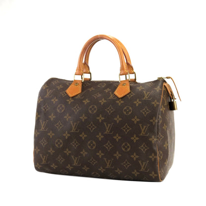 LOUIS VUITTON Monogram Cadena Mini Boston Speedy 30 M41526 Handbag Brown Vintage Old ykv3i7