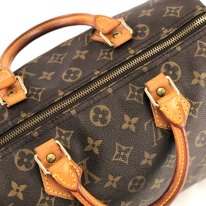 LOUIS VUITTON Monogram Cadena Mini Boston Speedy 30 M41526 Handbag Brown Vintage Old ykv3i7