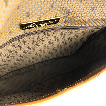 Yves Saint Laurent YSL 標誌圓肩包 橄欖棕色 復古 舊 k67ewp