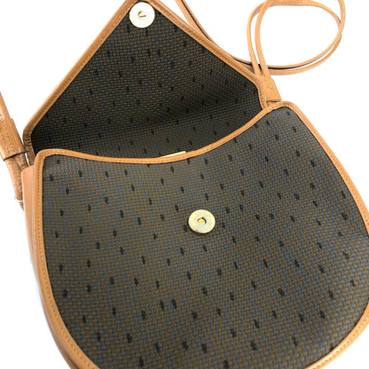 Yves Saint Laurent YSL 標誌圓肩包 橄欖棕色 復古 舊 k67ewp