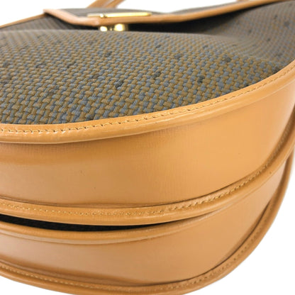 Yves Saint Laurent YSL 標誌圓肩包 橄欖棕色 復古 舊 k67ewp