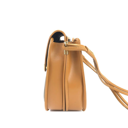 Yves Saint Laurent YSL 標誌圓肩包 橄欖棕色 復古 舊 k67ewp