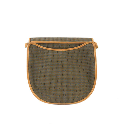 Yves Saint Laurent YSL 標誌圓肩包 橄欖棕色 復古 舊 k67ewp