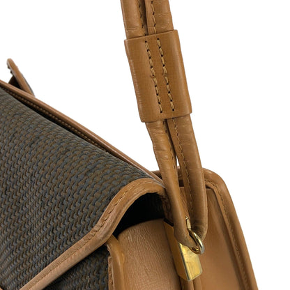 Yves Saint Laurent YSL 標誌圓肩包 橄欖棕色 復古 舊 k67ewp