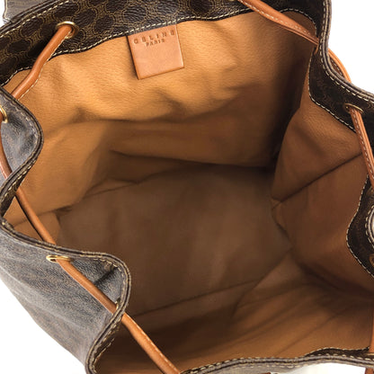 Celine Macadam Front Zip Logo Embossed PVC Leather Backpack Rucksack Brown Vintage Old Celine 4jtysd