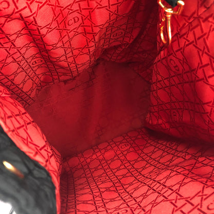 Christian Dior Cannage Drawstring Charm Nylon Sling bag  Black h73wja