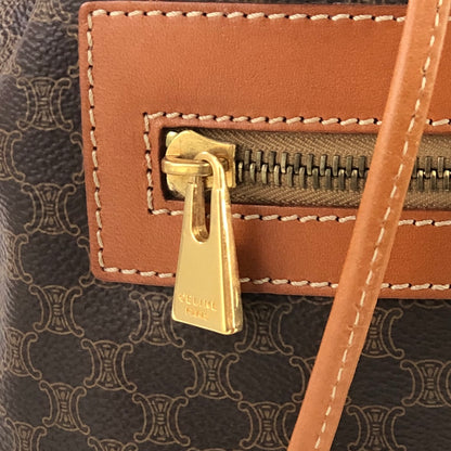 Celine Macadam Front Zip Logo Embossed PVC Leather Backpack Rucksack Brown Vintage Old Celine 4jtysd