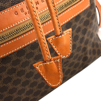 Celine Macadam Front Zip Logo Embossed PVC Leather Backpack Rucksack Brown Vintage Old Celine 4jtysd