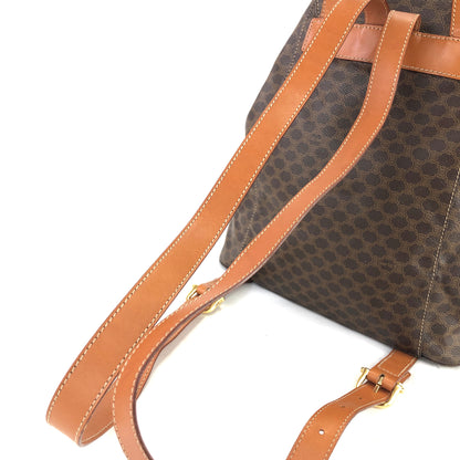 Celine Macadam Front Zip Logo Embossed PVC Leather Backpack Rucksack Brown Vintage Old Celine 4jtysd