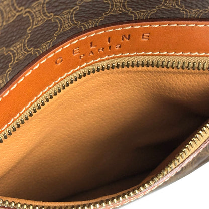 Celine Macadam Front Zip Logo Embossed PVC Leather Backpack Rucksack Brown Vintage Old Celine 4jtysd