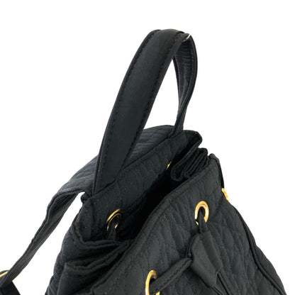 Christian Dior Cannage Drawstring Charm Nylon Sling bag  Black h73wja